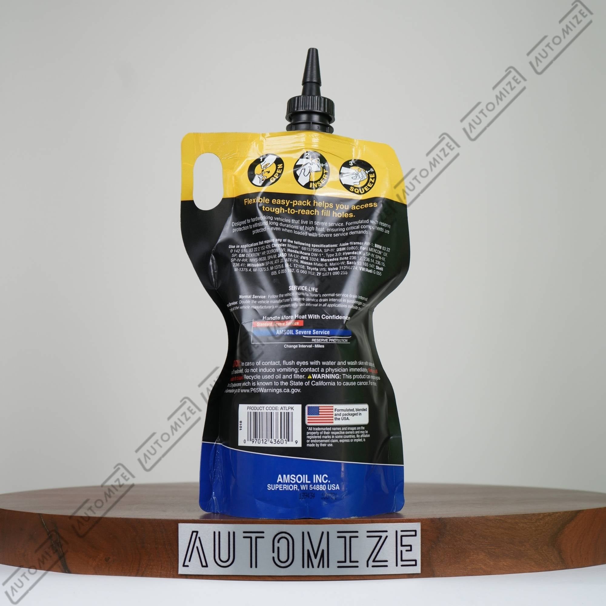 Amsoil 100% Synthetic ATF Signature Series [Easy Pack] (946ml) - Automize