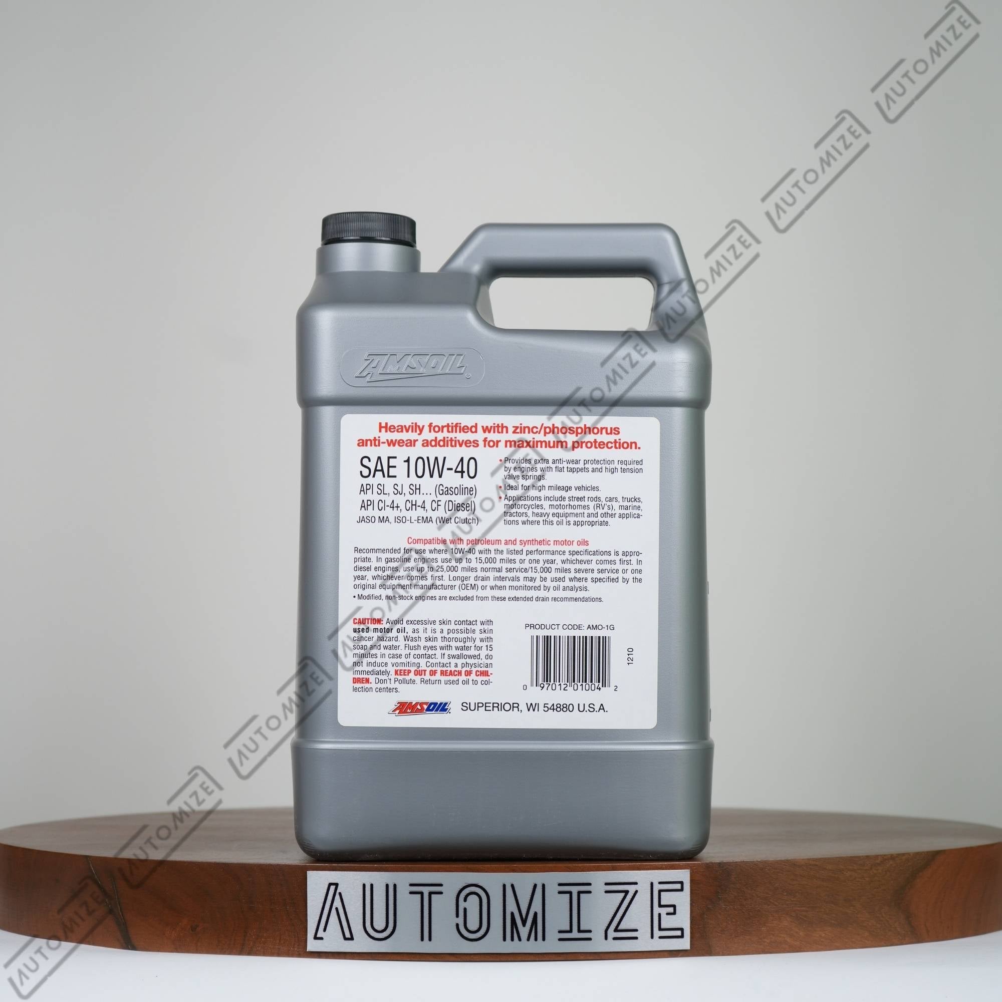 Amsoil 100% Synthetic Motor Oil High Zinc Formula 10W - 40 (3.78l) - Automize