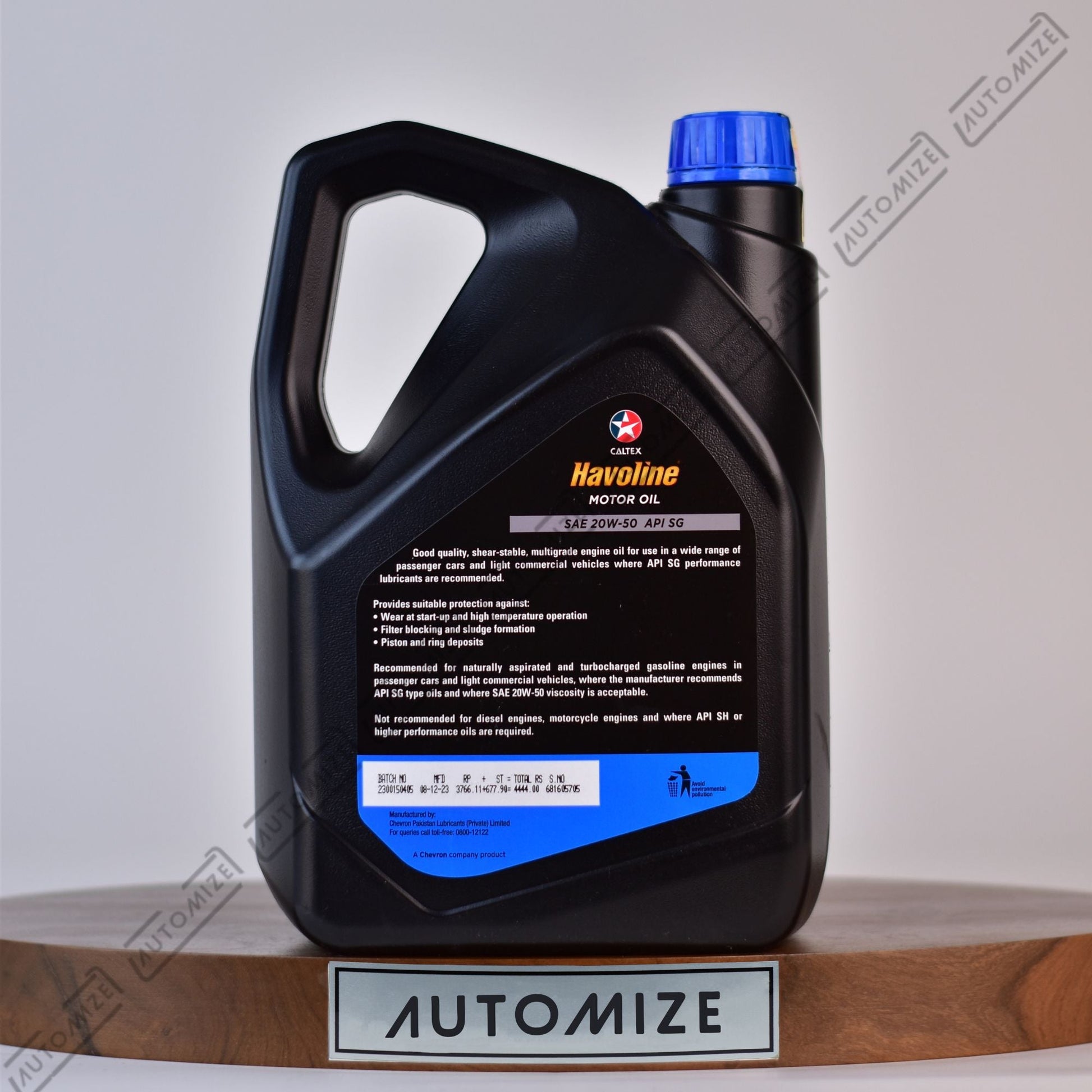 Caltex Havoline 20W - 50 Genuine Motor Oil (4l) - Automize