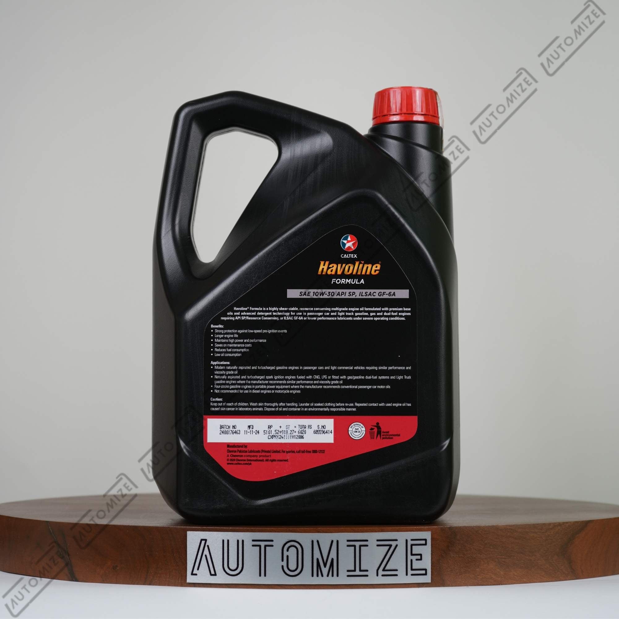 Caltex Havoline SAE 10W - 30 API SP for Gasoline Systems (4l) - Automize