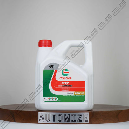 Castrol GTX High Mileage 20W - 50 for Petrol & Diesel Engines (3l) - Automize