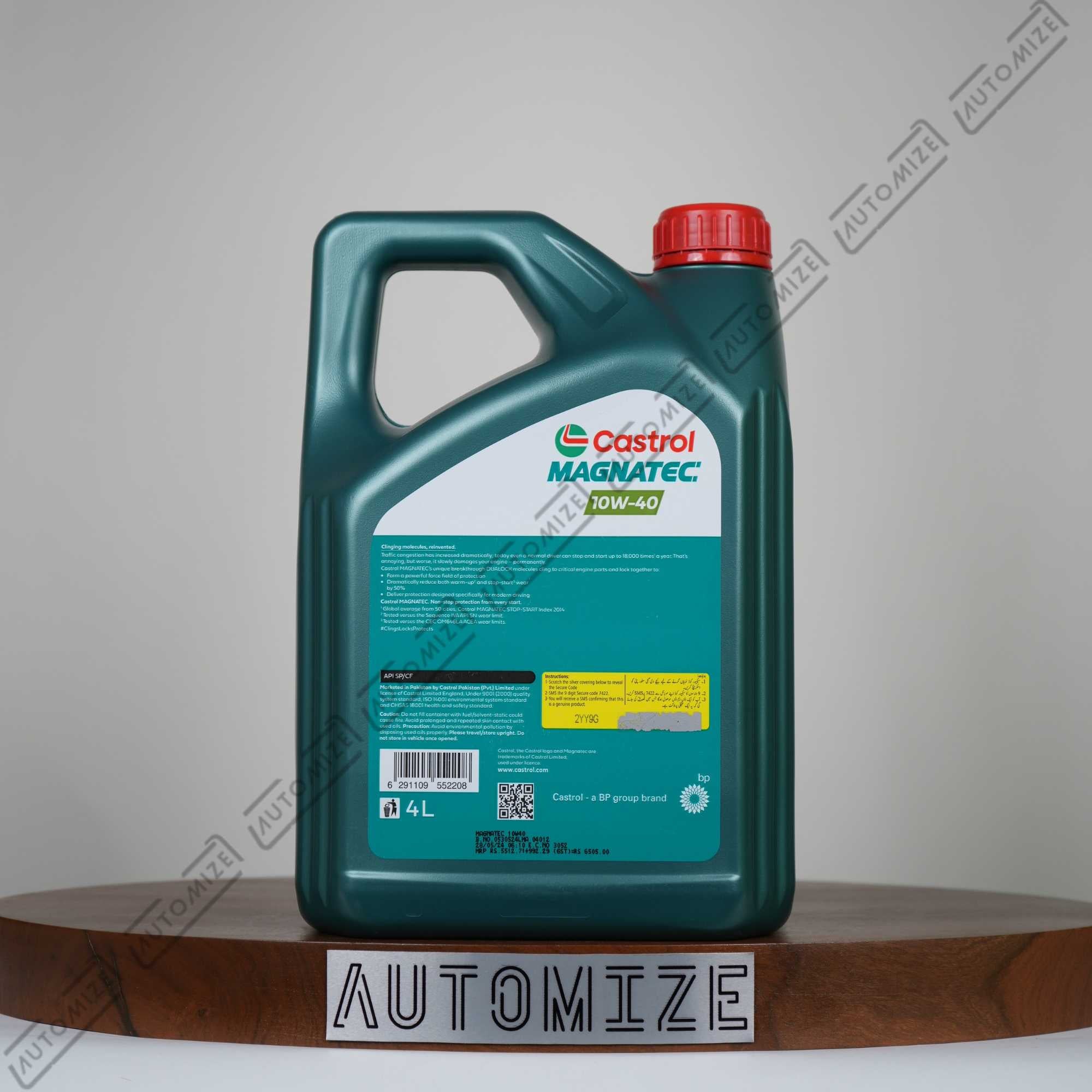Castrol Magnatec 10W - 40 Synthetic for Petrol & Diesel Engines (4l) - Automize