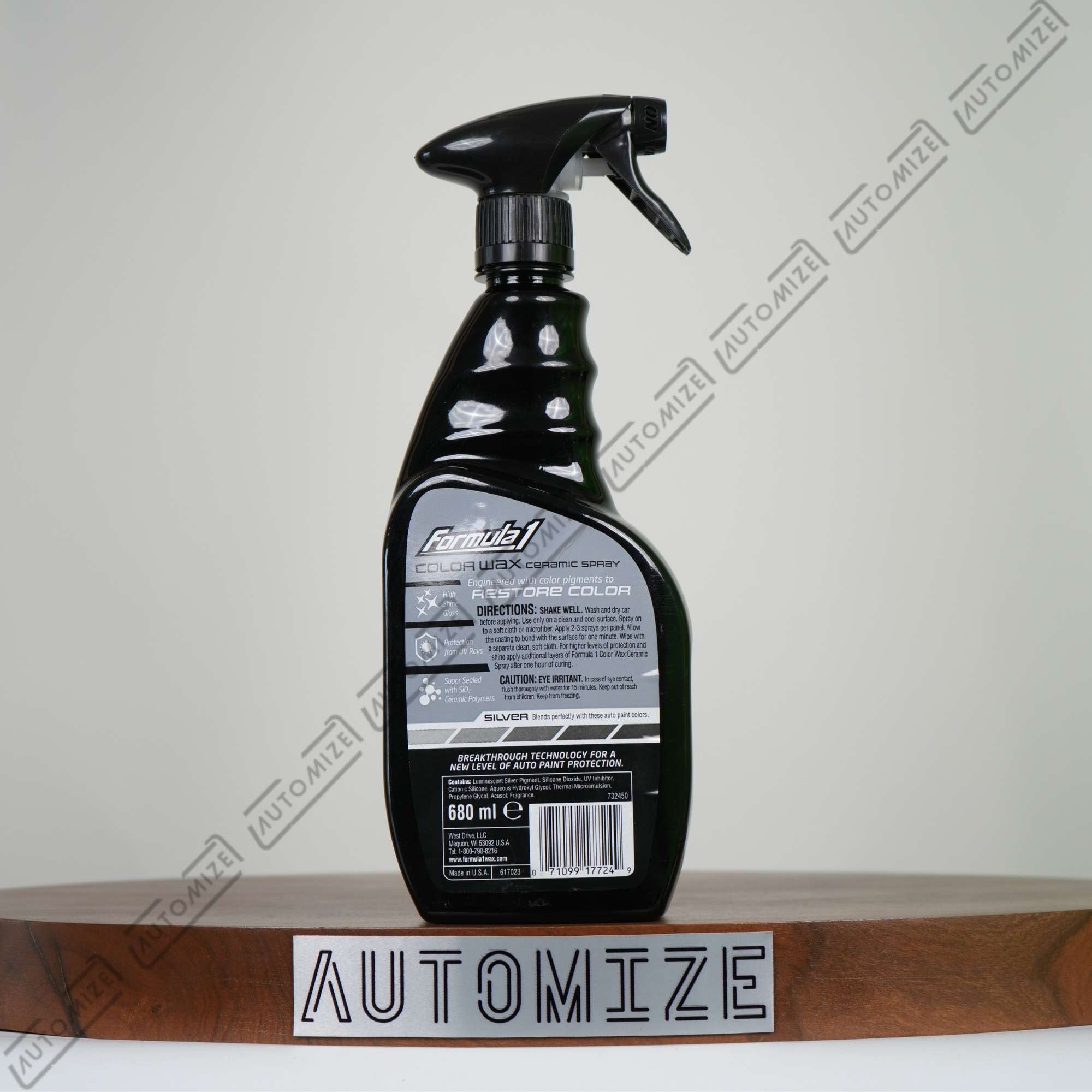 Formula1 Colour Wax Ceramic Spray SiO2 Technology - Silver Spectrum (680ml) - Automize