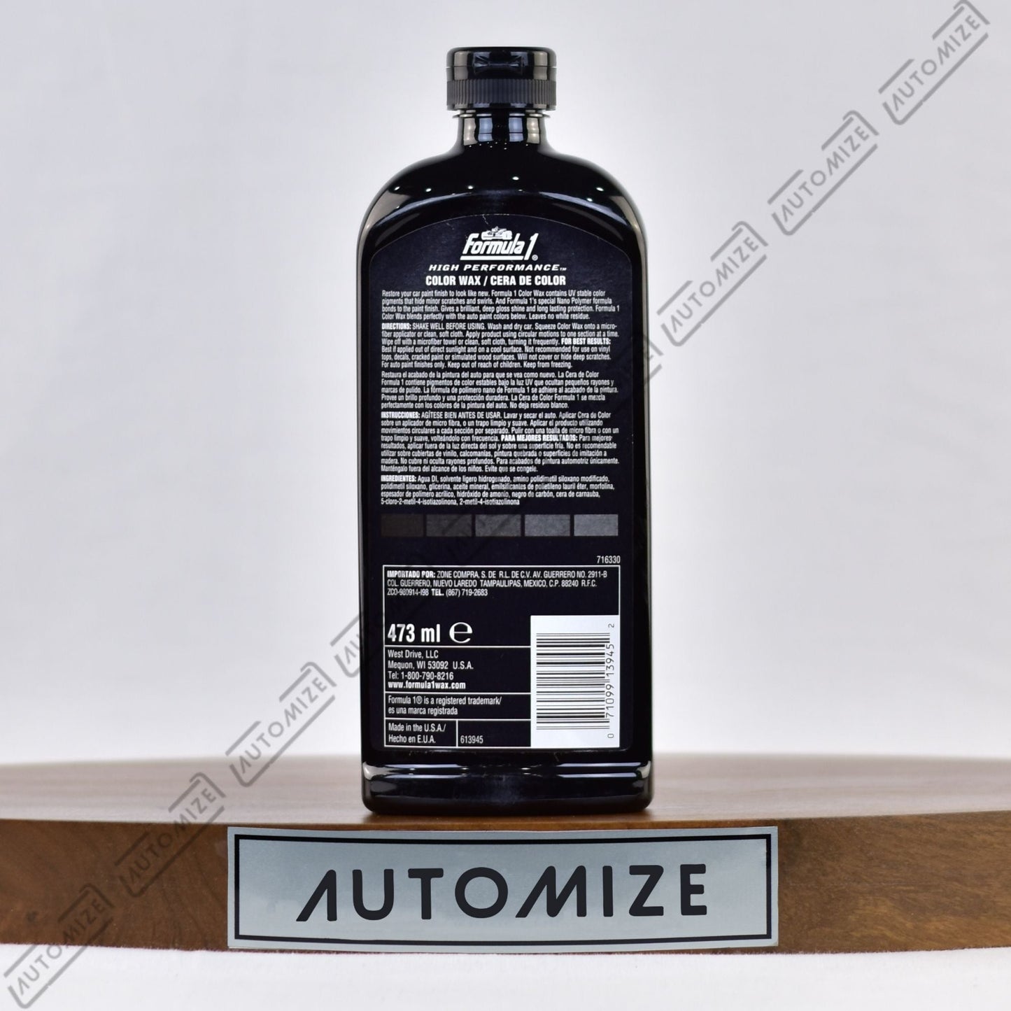 Formula1 High Performance Colour Wax Nano Polymer Formula Black Finish (473ml) - Automize