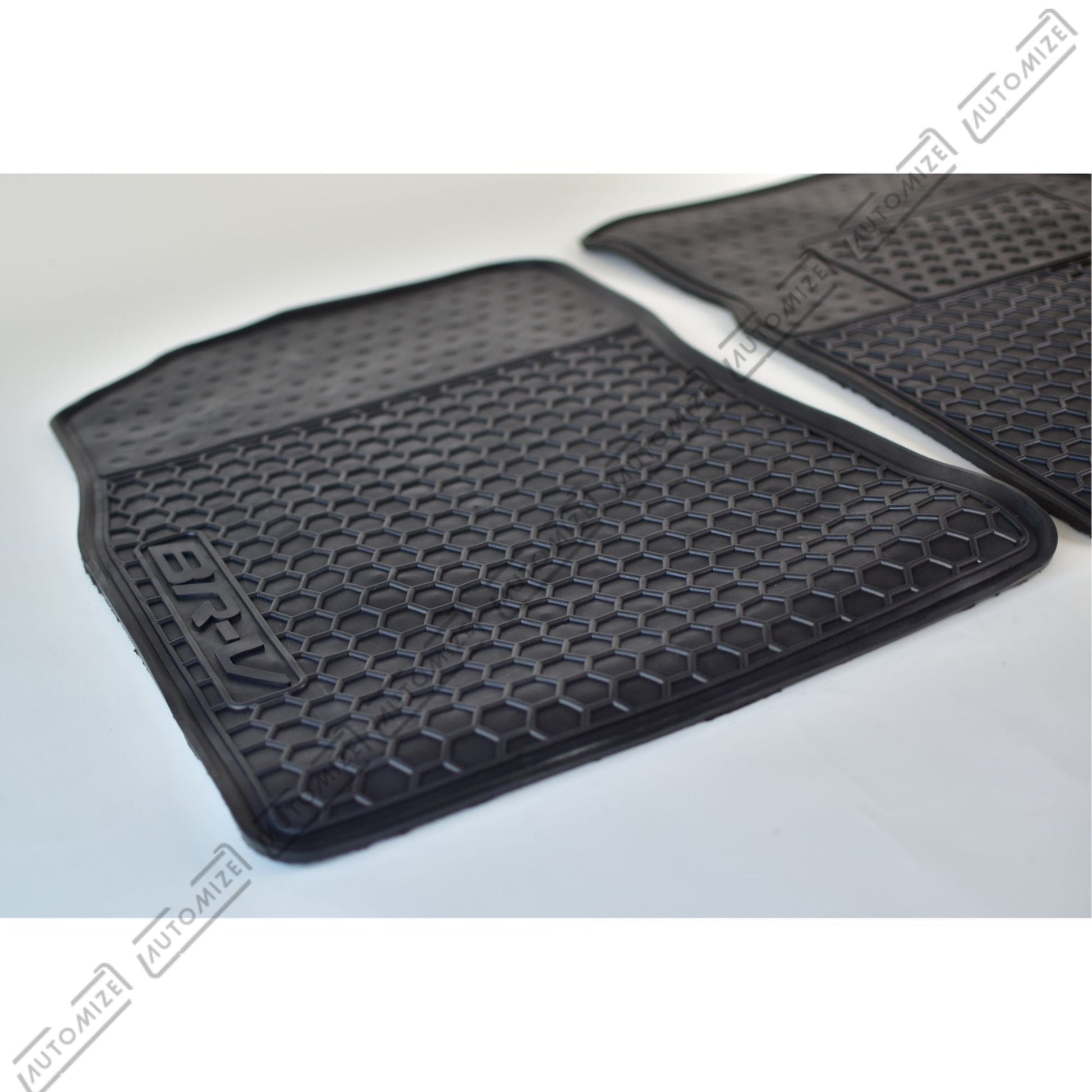 Haseen Diamond Rubber Mats - Black (Honda BR - V) - Automize