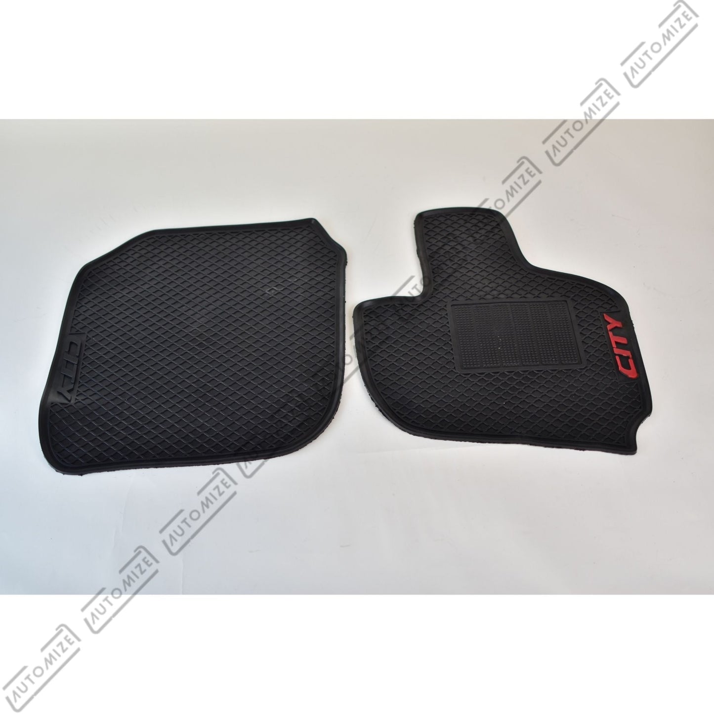 Haseen Diamond Rubber Mats - Black (Honda City 2022) - Automize