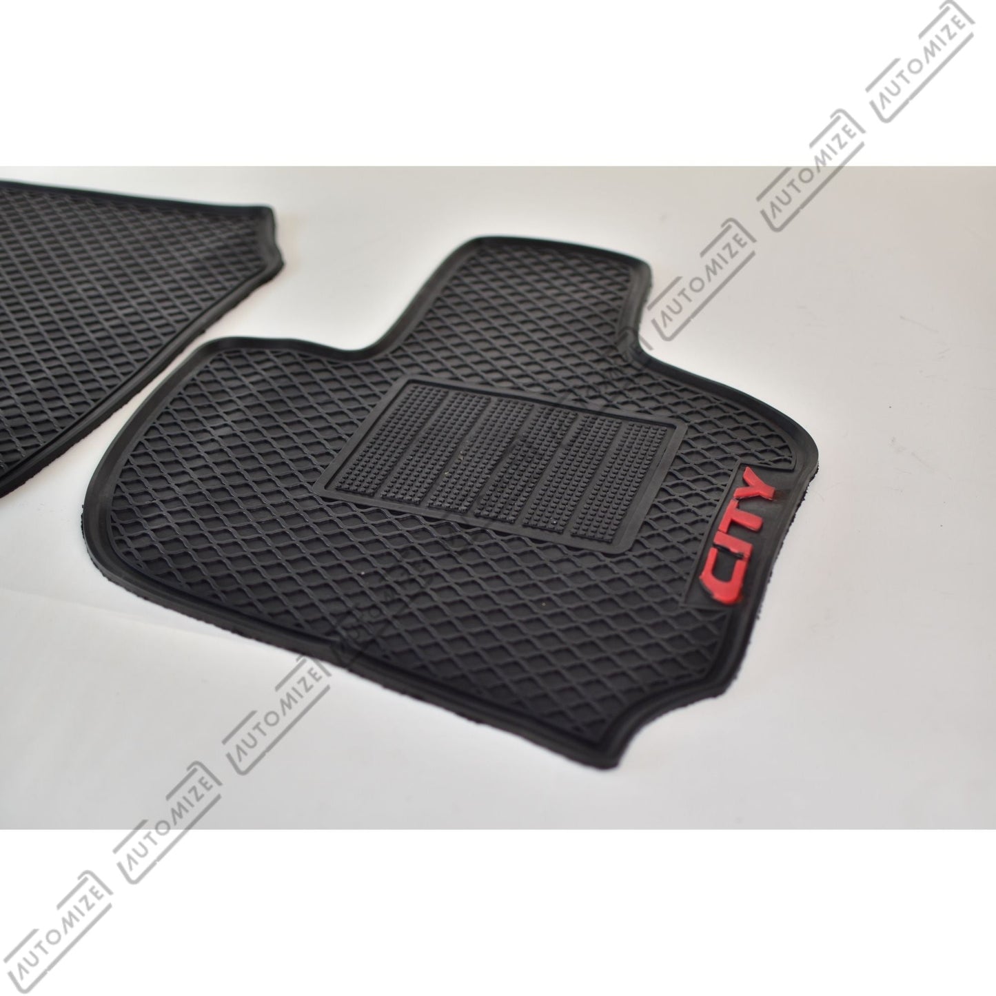 Haseen Diamond Rubber Mats - Black (Honda City 2022) - Automize