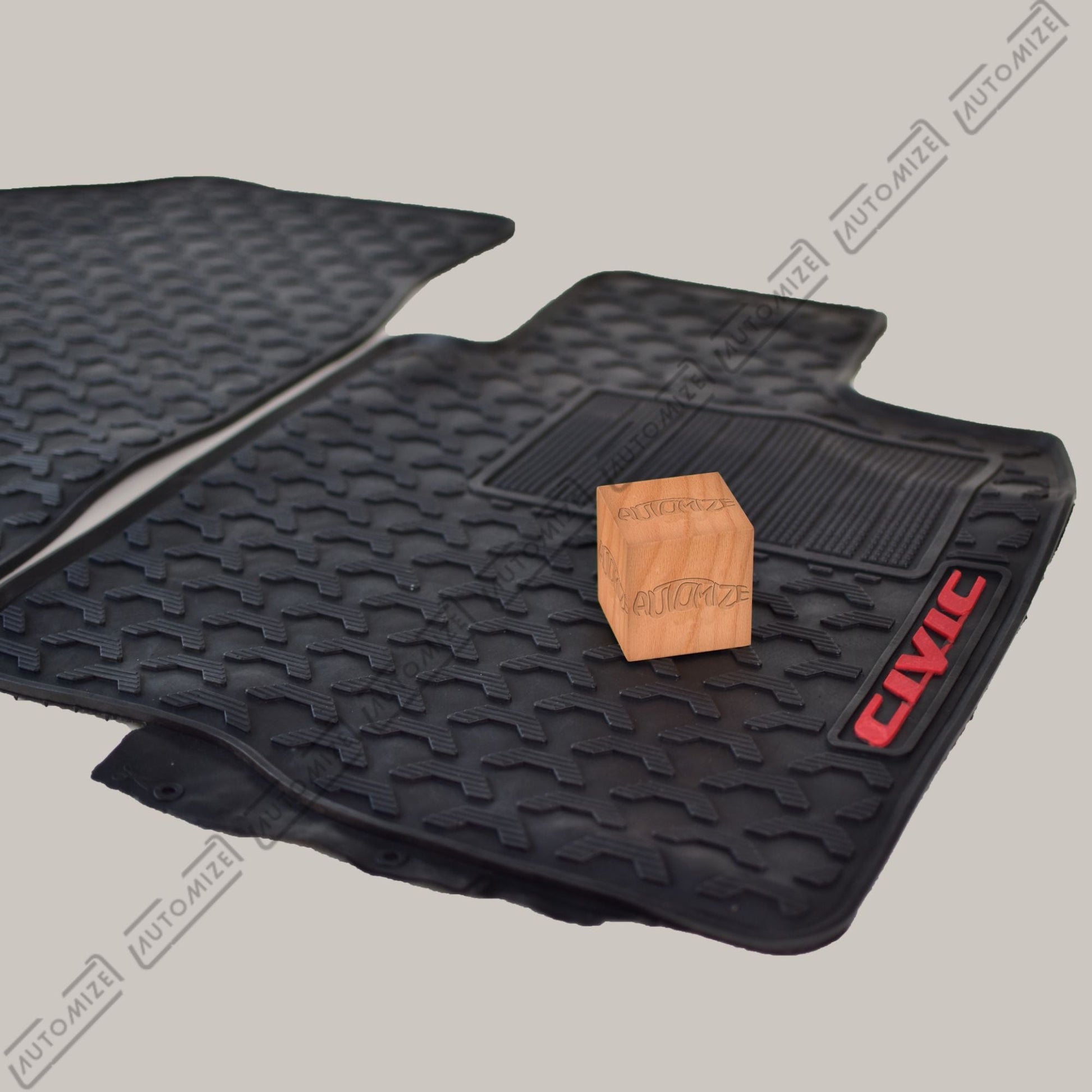 Haseen Diamond Rubber Mats - Black (Honda Civic 2018) - Automize