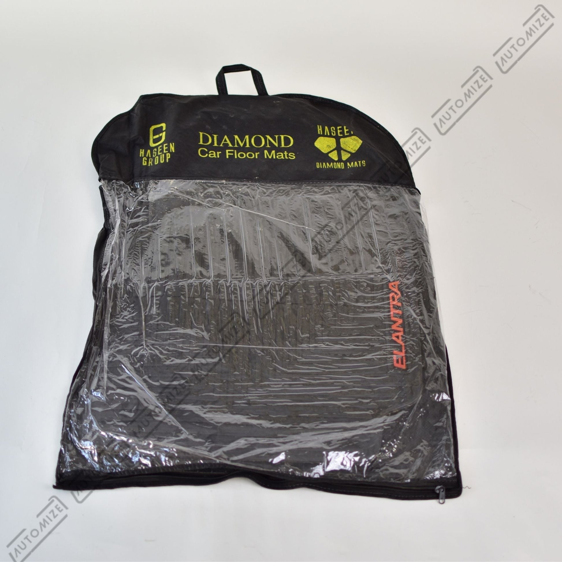 Haseen Diamond Rubber Mats - Black (Hyundai Elantra) - Automize