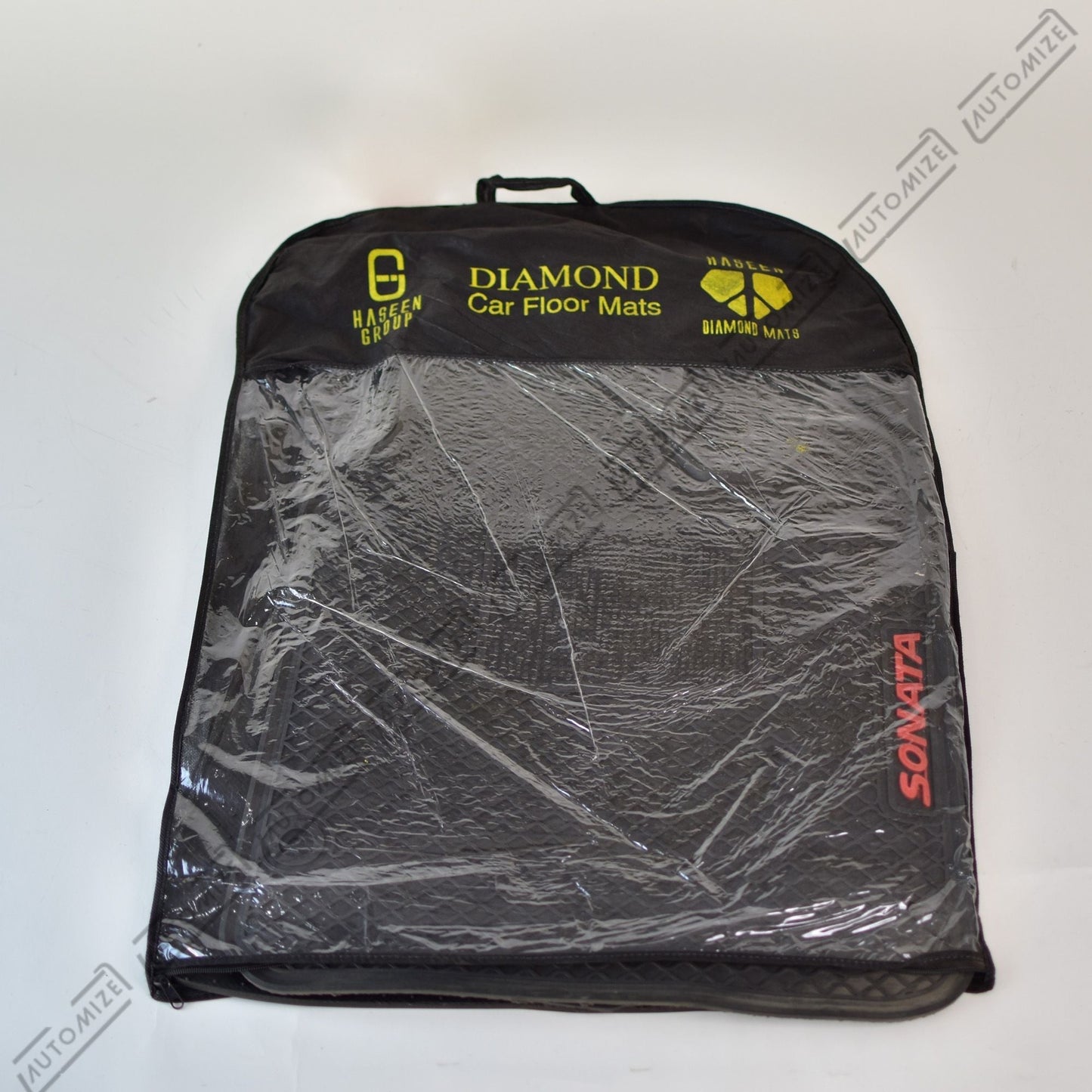 Haseen Diamond Rubber Mats - Black (Hyundai Sonata) - Automize