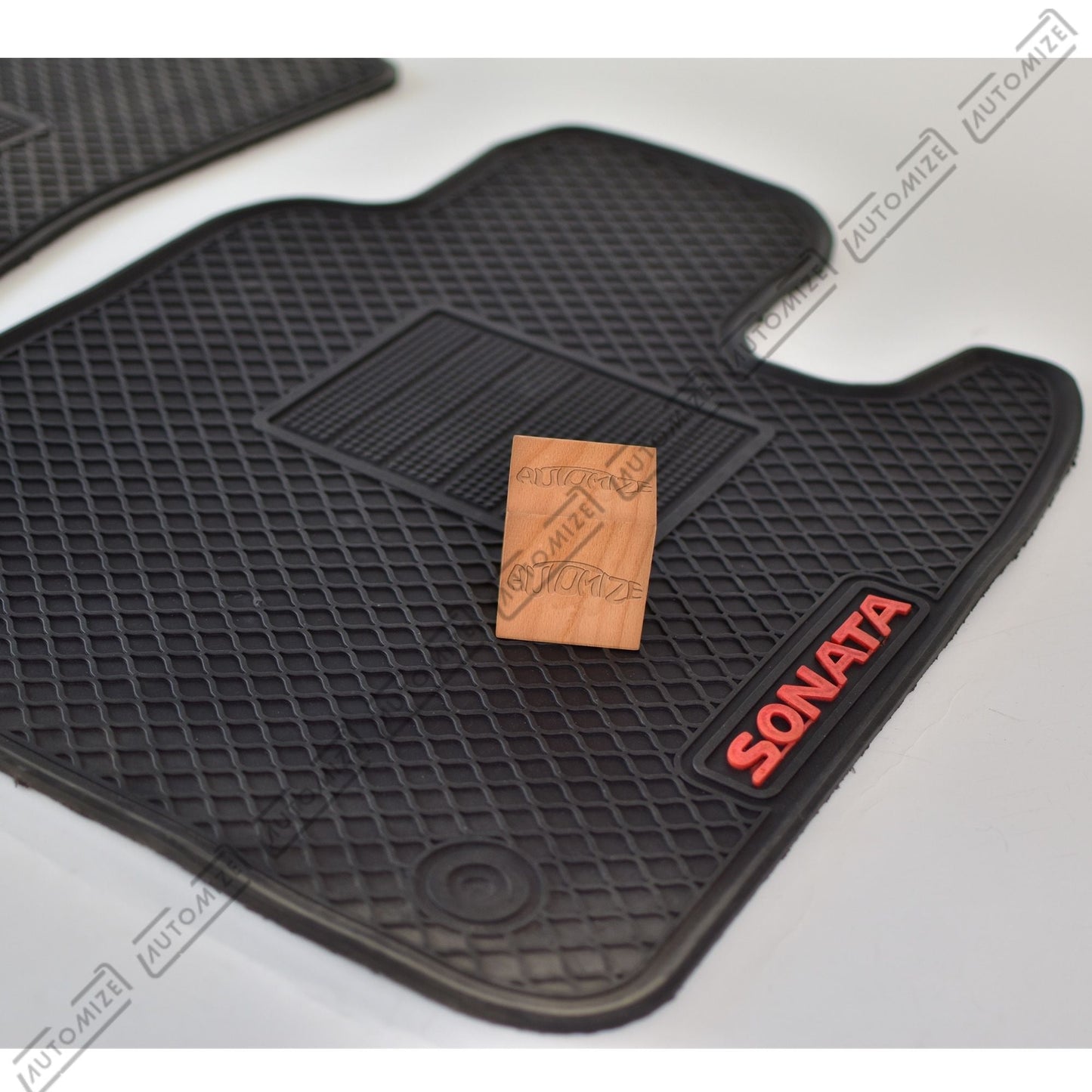 Haseen Diamond Rubber Mats - Black (Hyundai Sonata) - Automize