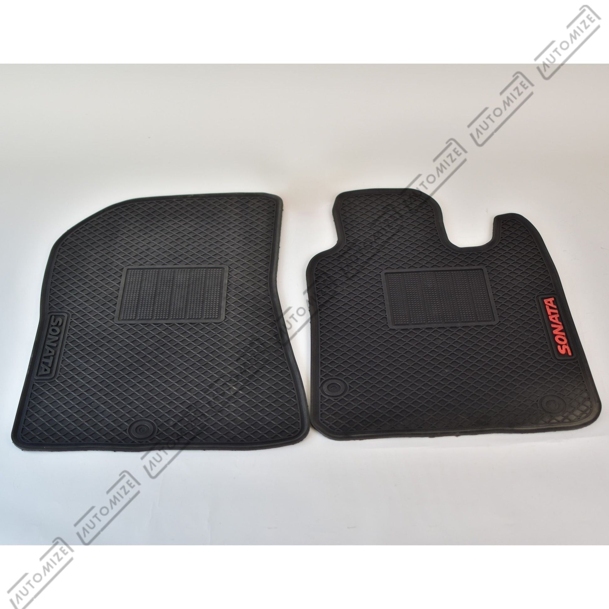 Haseen Diamond Rubber Mats - Black (Hyundai Sonata) - Automize