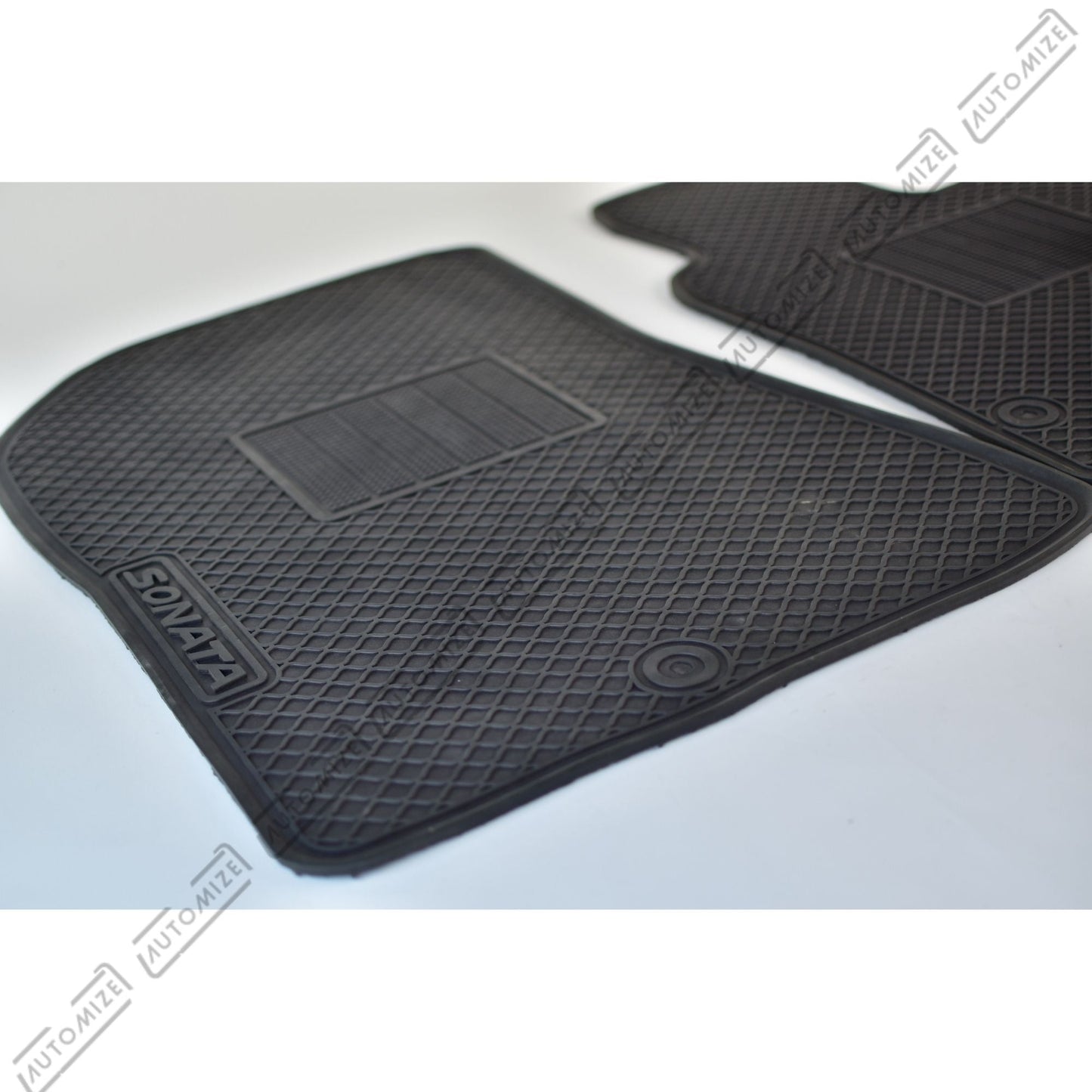 Haseen Diamond Rubber Mats - Black (Hyundai Sonata) - Automize