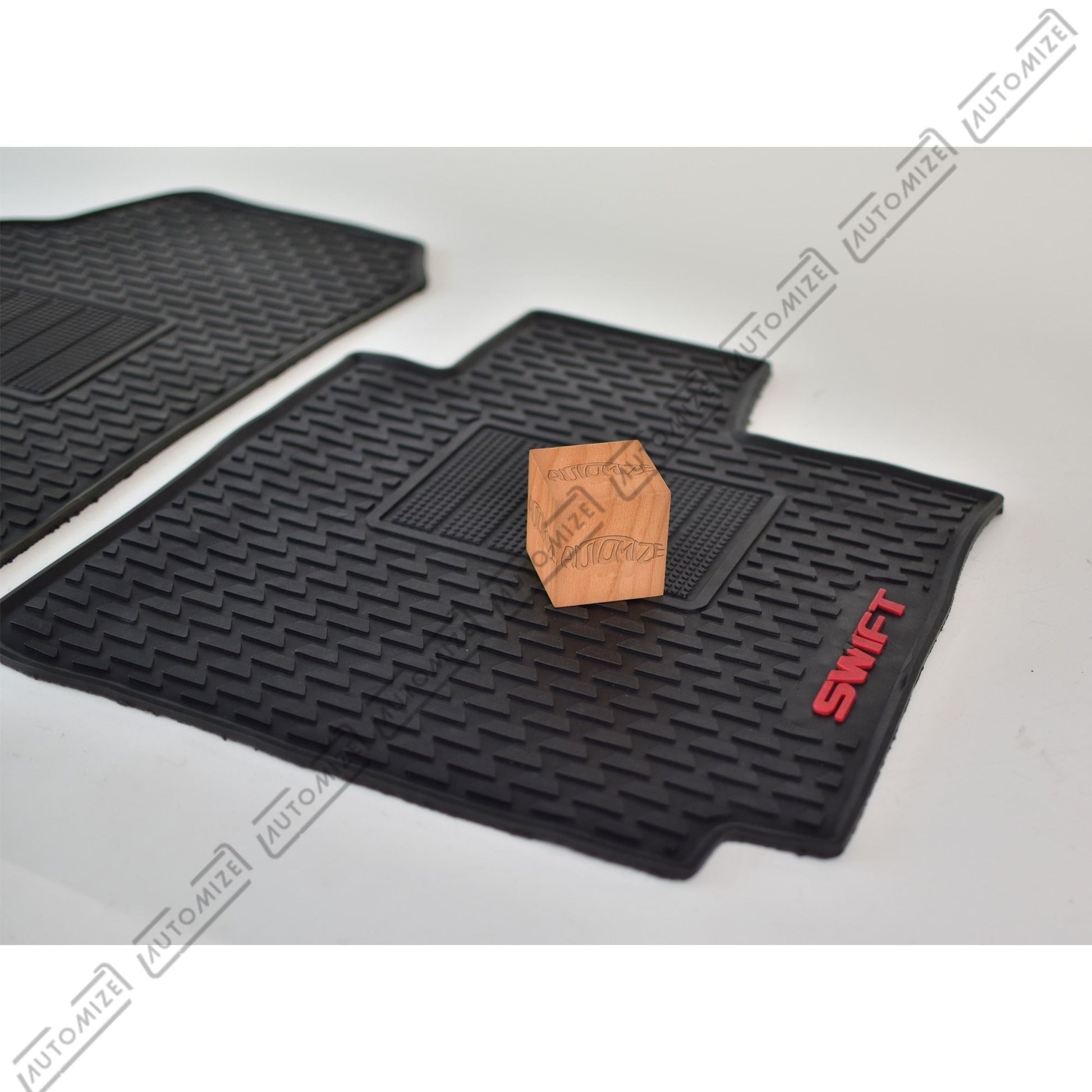 Haseen Diamond Rubber Mats - Black (Suzuki Swift) - Automize