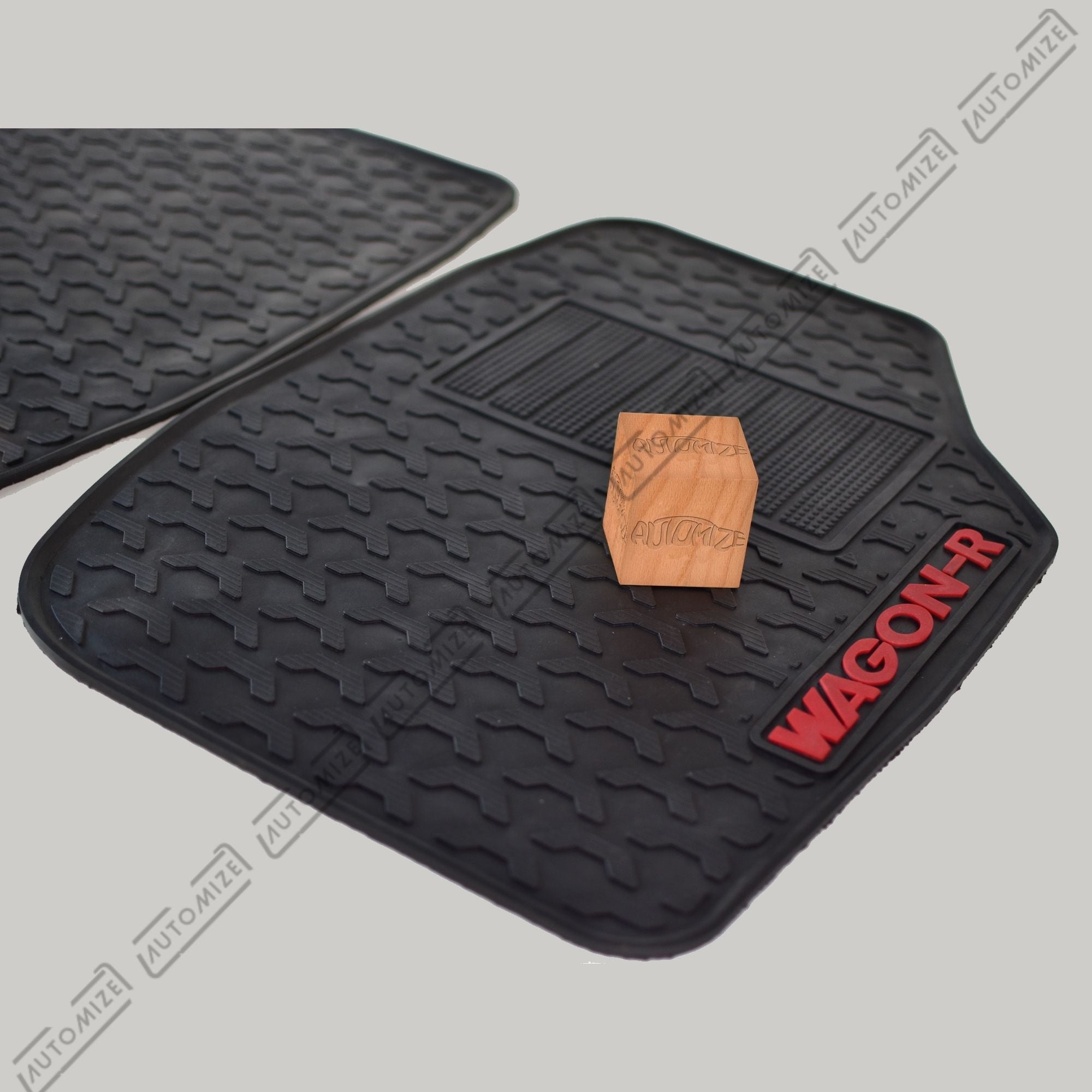 Haseen Diamond Rubber Mats - Black (Suzuki WagonR) - Automize
