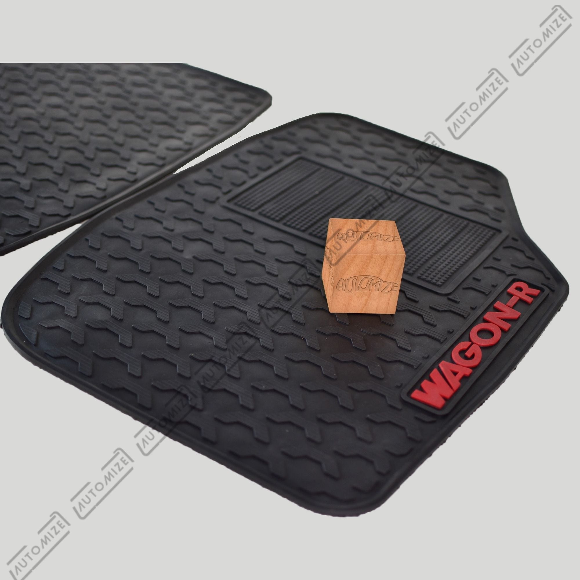 Haseen Diamond Rubber Mats - Black (Suzuki WagonR) - Automize