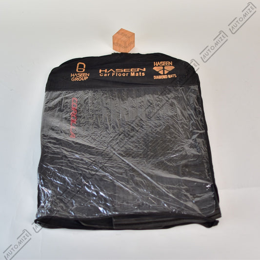 Haseen Diamond Rubber Mats - Black (Toyota Corolla 2015) - Automize