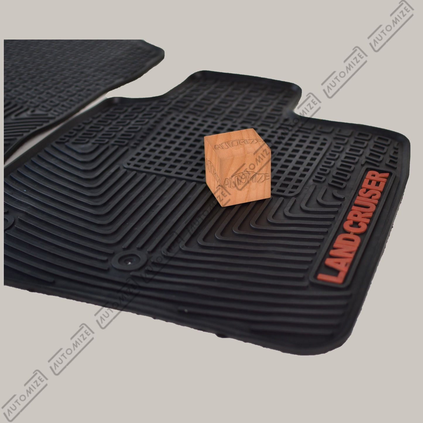 Haseen Diamond Rubber Mats - Black (Toyota Land Cruiser) - Automize