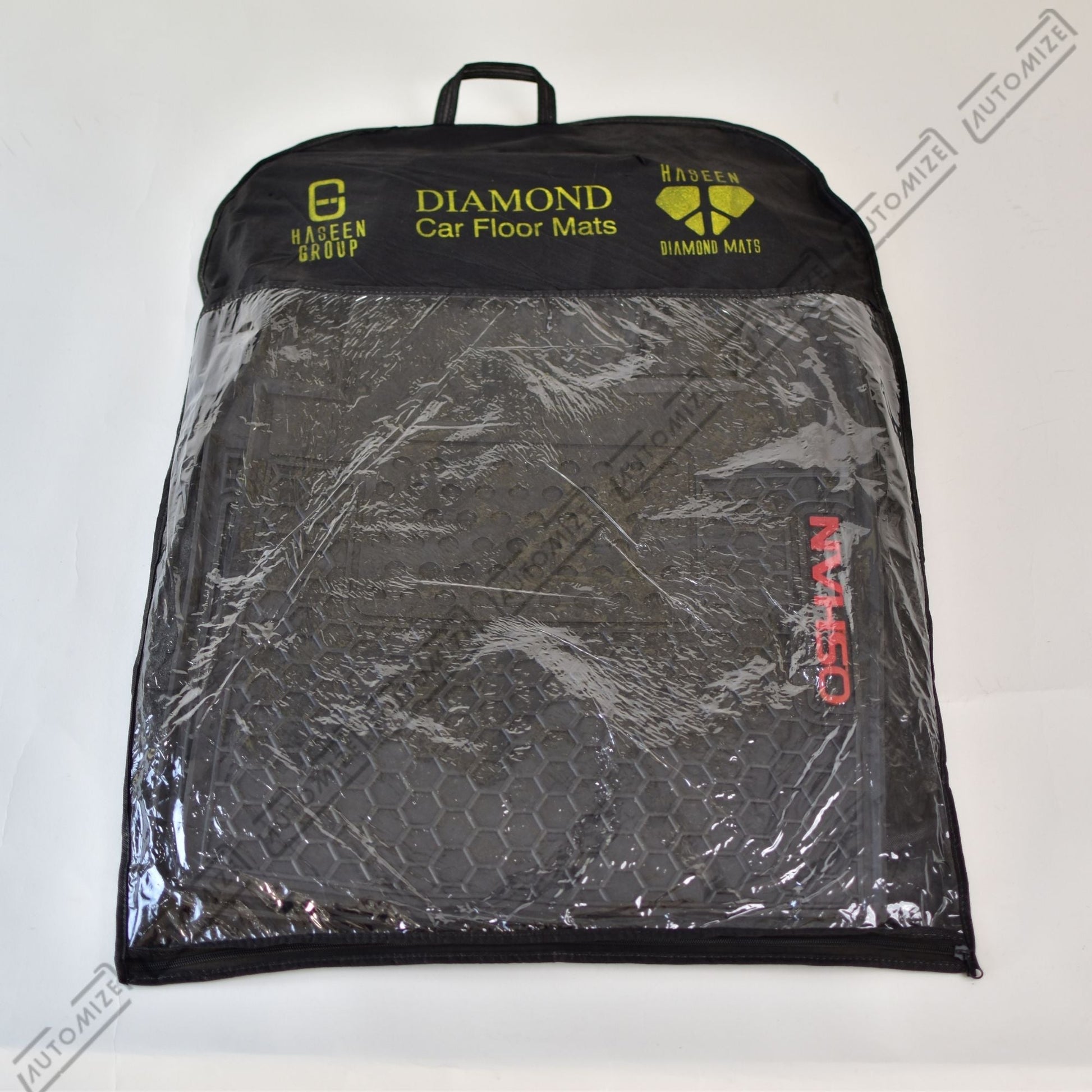 Haseen Diamond Rubber Mats - Black (Toyota Prado) - Automize