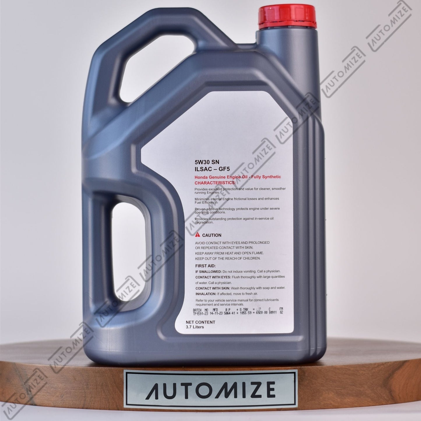 Honda SN 5W - 30 ILSAC - GF5 Genuine Engine Oil - Fully Synthetic (3.7l) - Automize