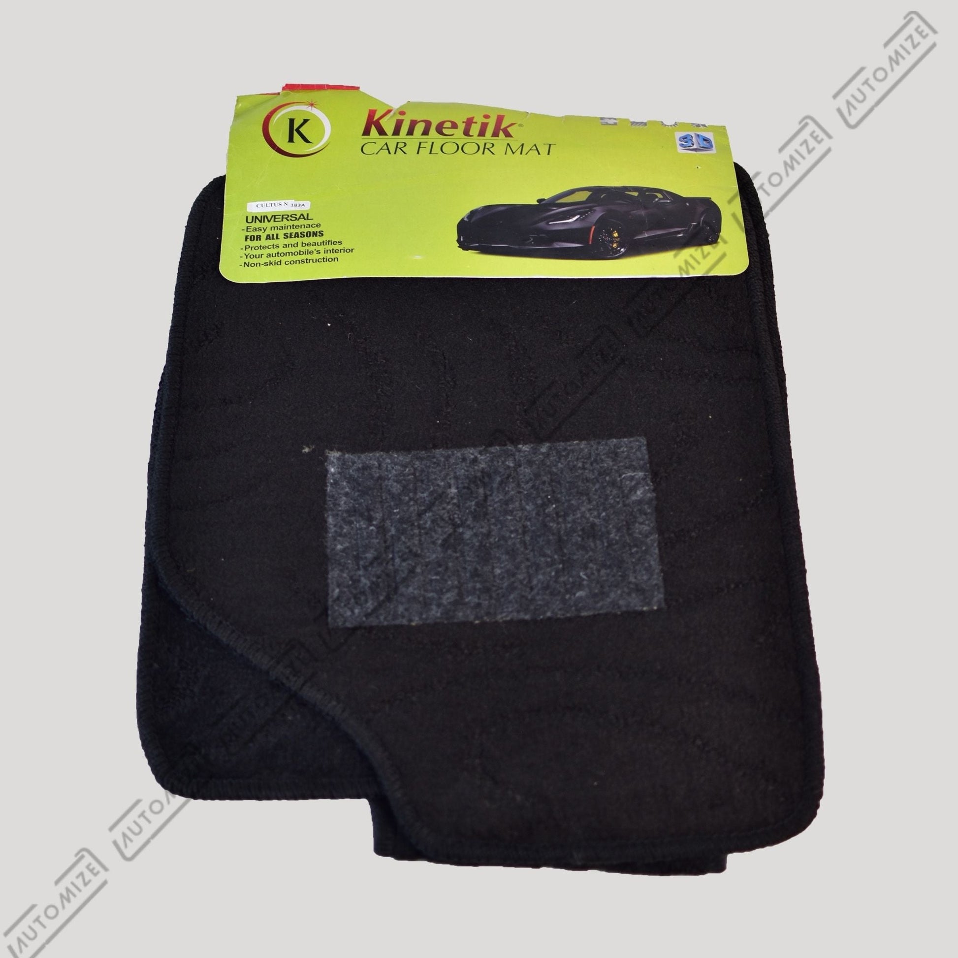 Kinetik Universal Car Floor Mats - Black - Automize