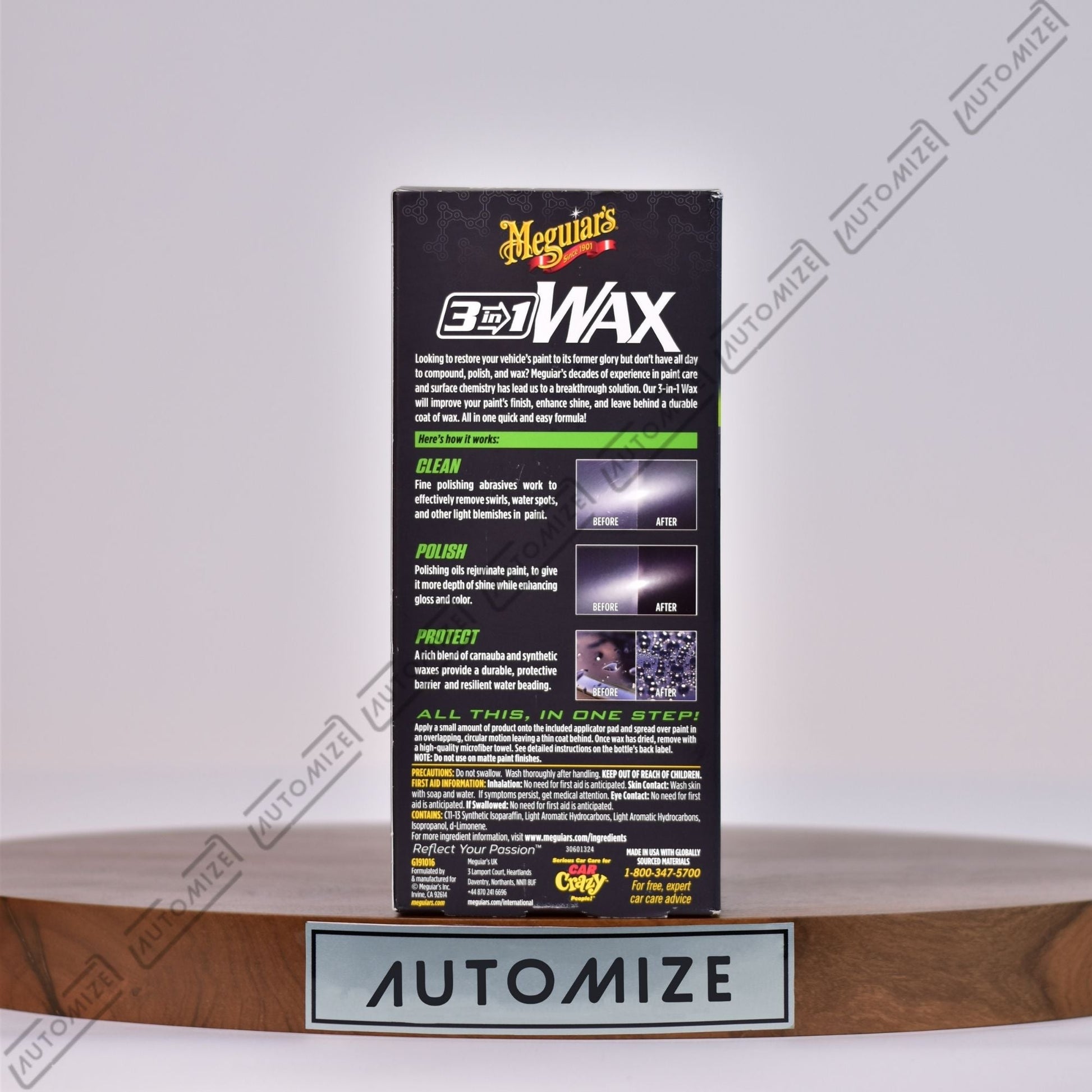 Meguiar's 3 - in - 1 Wax with Foam Pad (473ml) - Automize