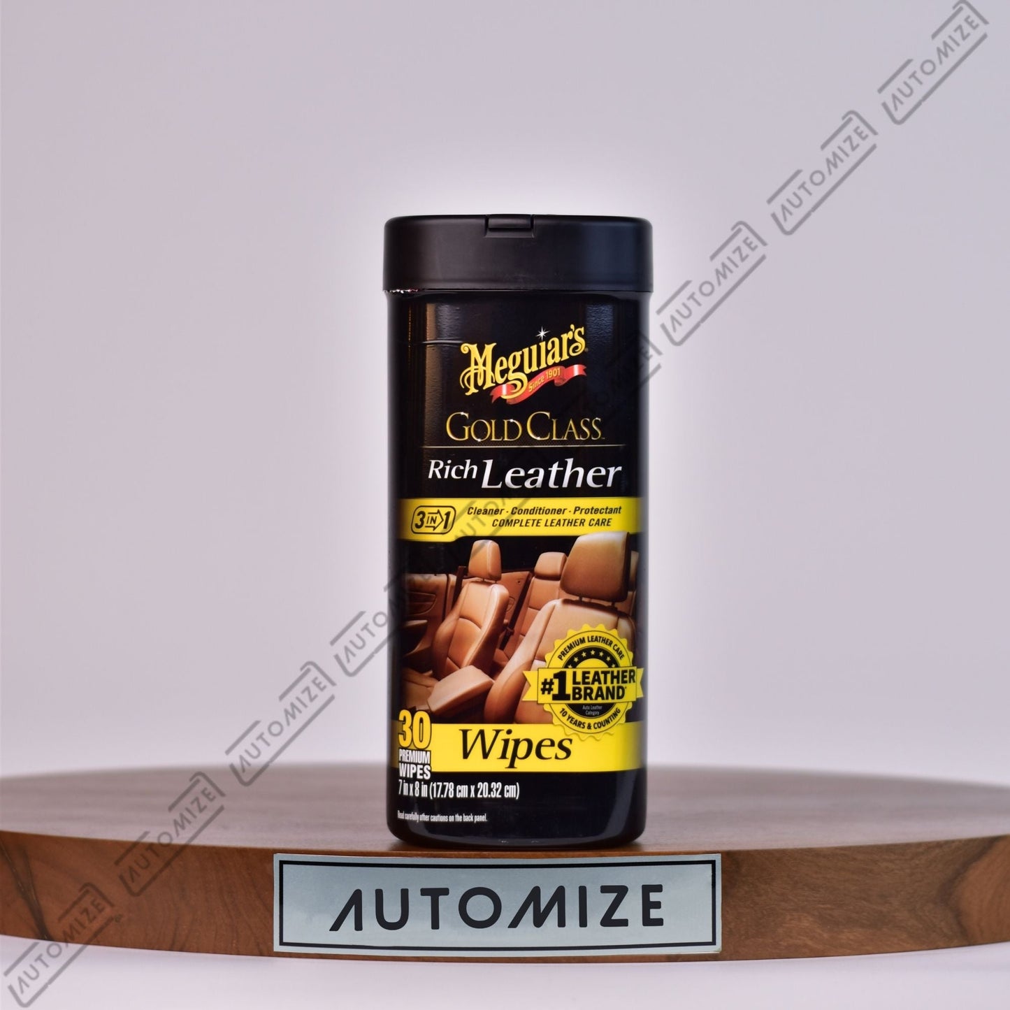 Meguiar's Gold Class Rich Leather 3 - in - 1 Wipes (30 Wipes) - Automize