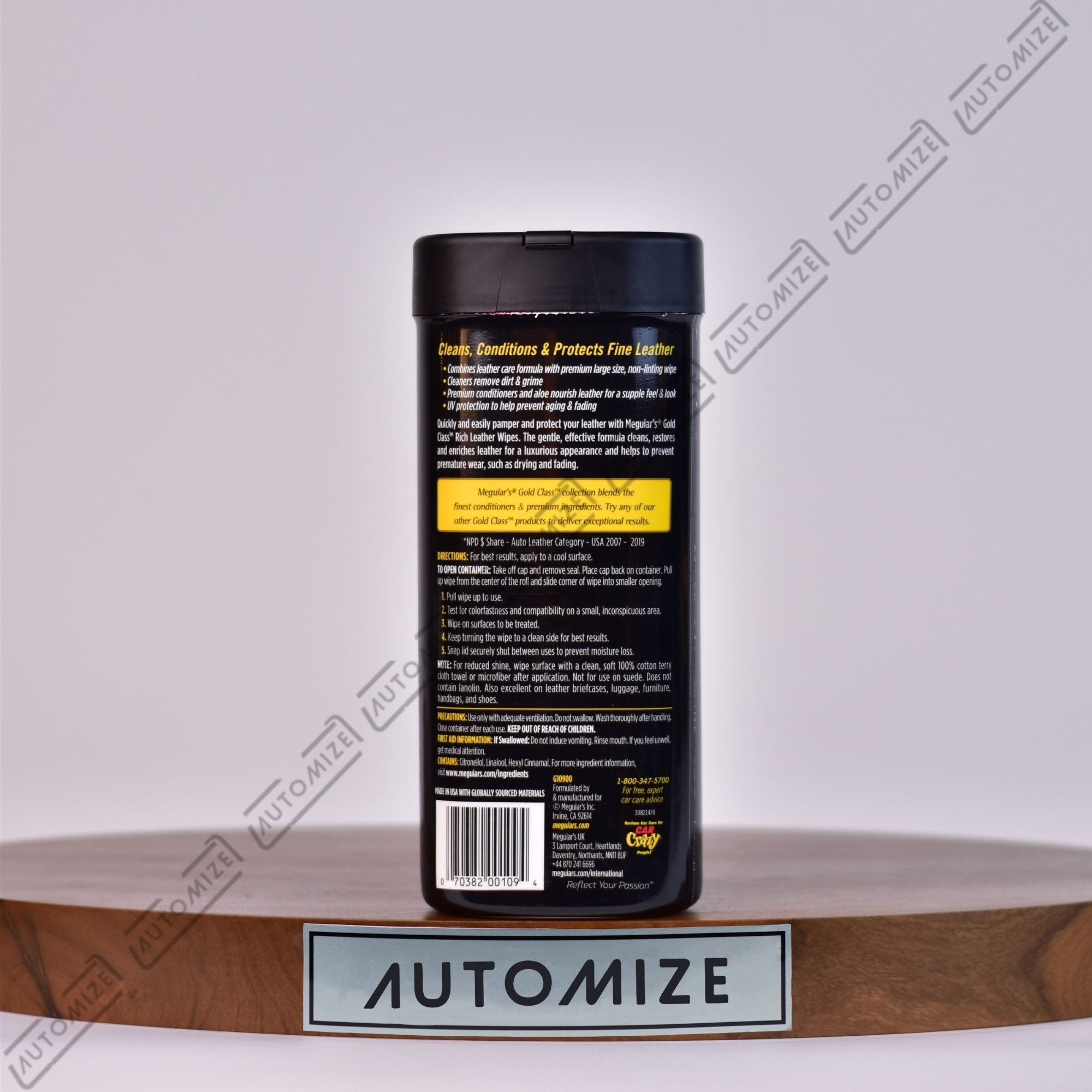 Order Online Meguiar's Gold Class Rich Leather 3 - in - 1 Wipes (30 Wipes) - Automize