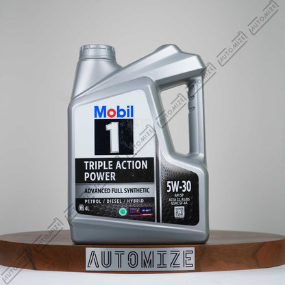 Mobil1 Triple Action Power Advanced Fully Synthetic for Petrol Diesel and Hybrid SAE 5W - 30 (4l) - Automize