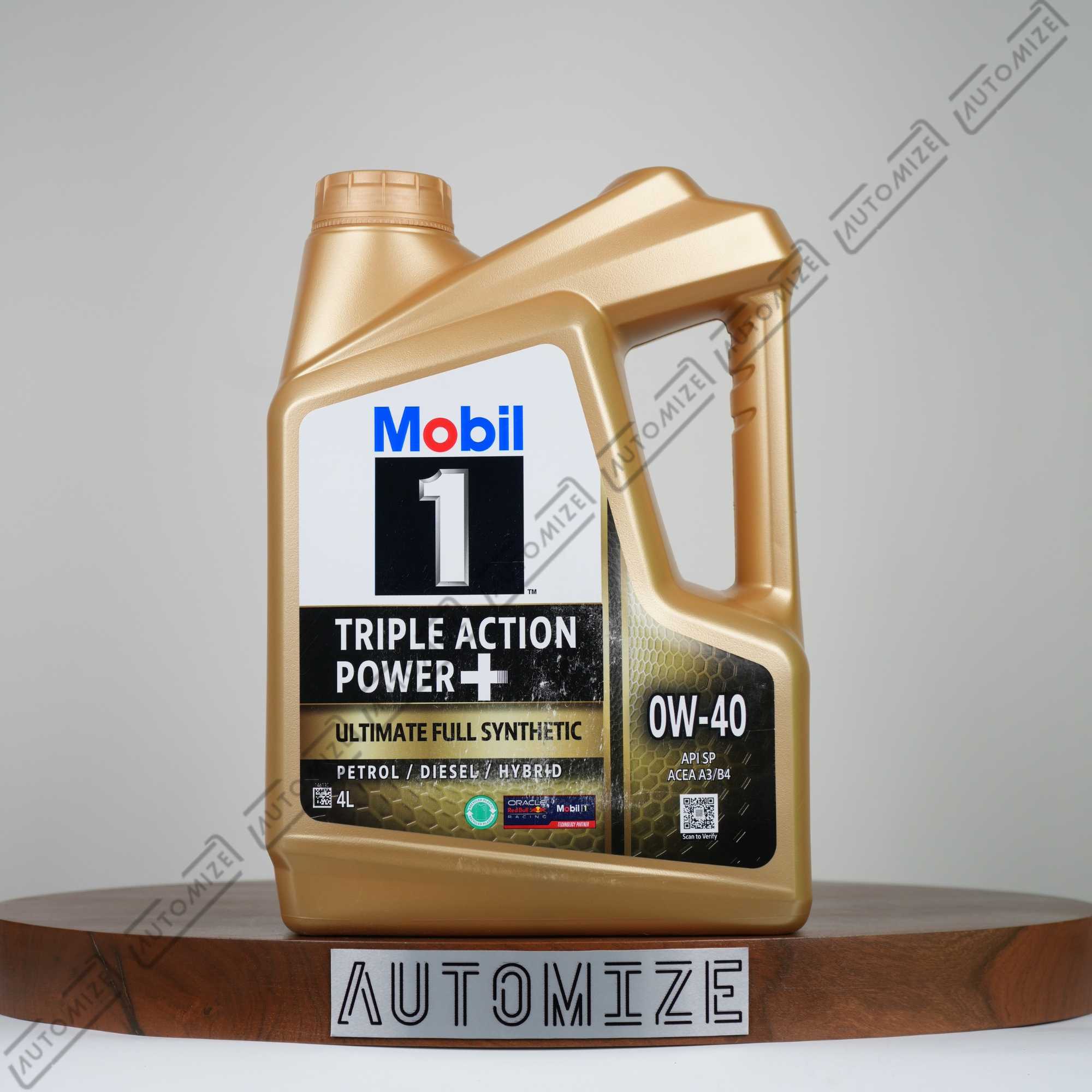 Mobil1 Triple Action Power+ Ultimate Fully Synthetic for Petrol Diesel and Hybrid SAE 0W - 40 (4L) - Automize