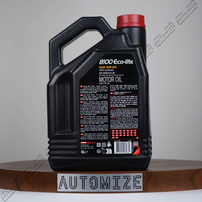 Motul 8100 Eco - lite SAE 0W - 20 Motor Oil Fully Synthetic for Gasoline Engines (4l) - Automize