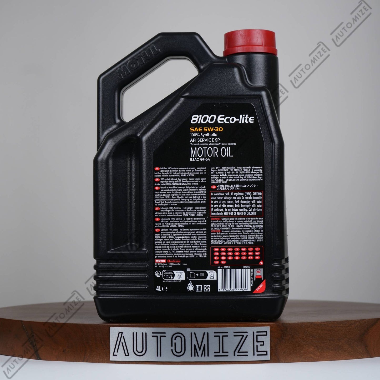 Motul 8100 Eco - lite SAE 5W - 30 Motor Oil Fully Synthetic for Gasoline Engines (4l) - Automize