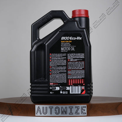 Motul 8100 Eco - lite SAE 5W - 30 Motor Oil Fully Synthetic for Gasoline Engines (4l) - Automize