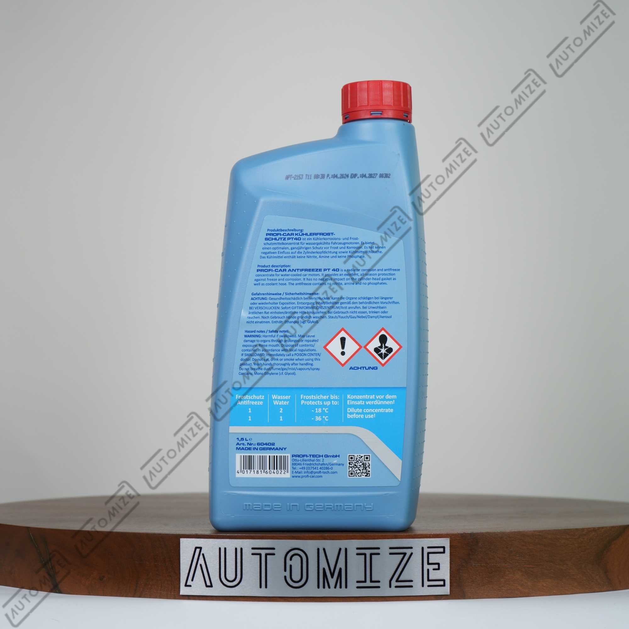 Proficar PT40 Anti Freeze Rust Prevention Coolant (1.5l) - Automize