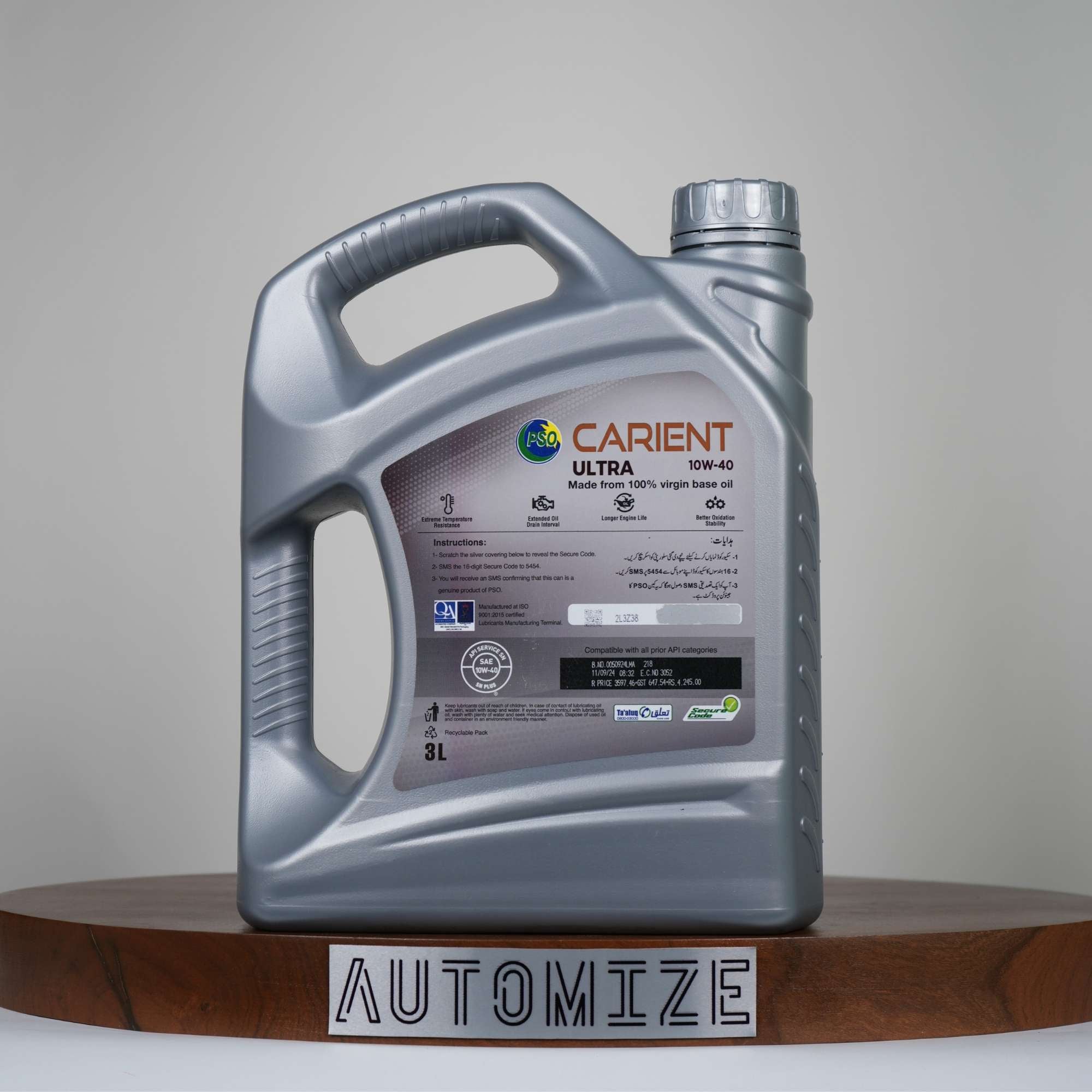 PSO Carient ULTRA 10W - 40 (3l) - Automize