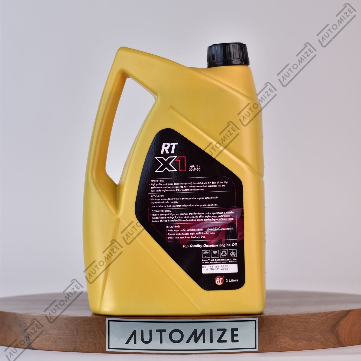 RT X1 API SJ 20W - 50 Top Quality Gasoline Engine Oil (3l) - Automize