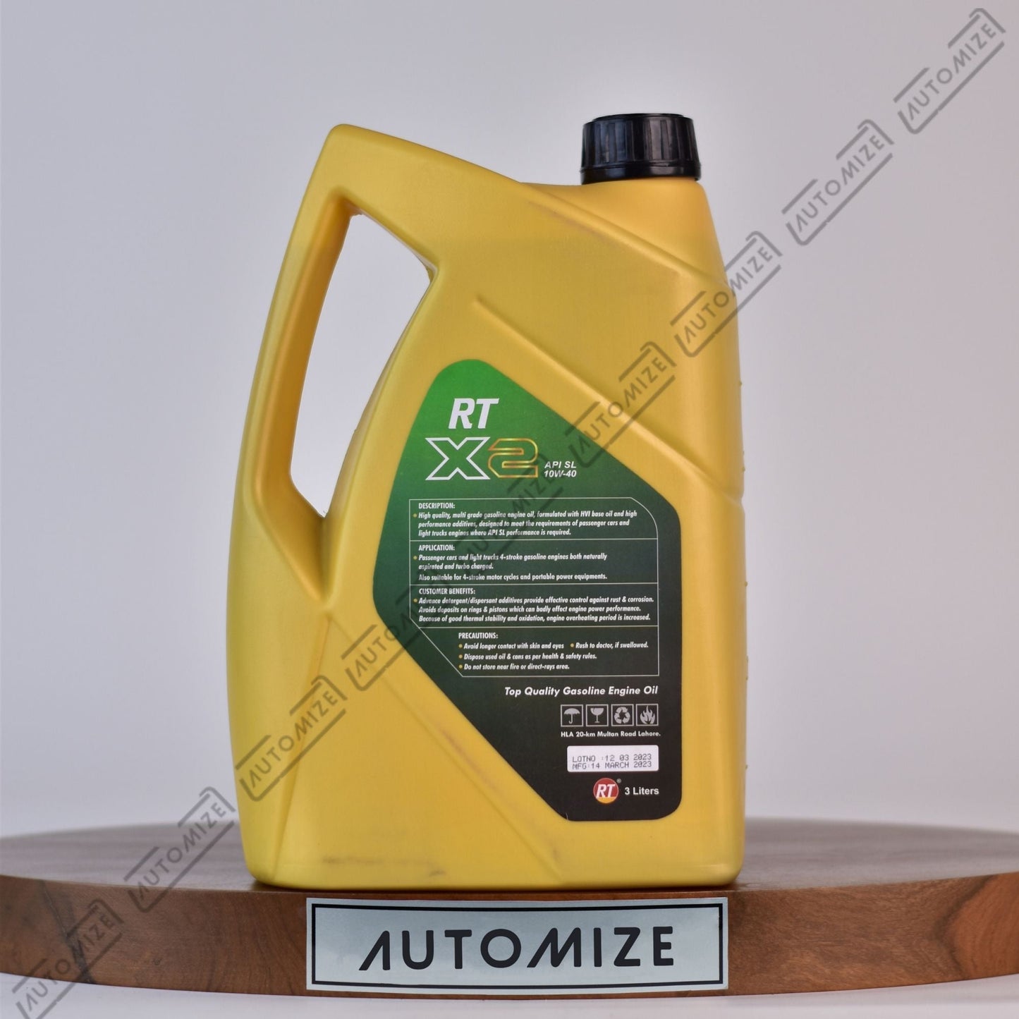 RT X2 API SL 10W - 40 Top Quality Gasoline Engine Oil (3l) - Automize