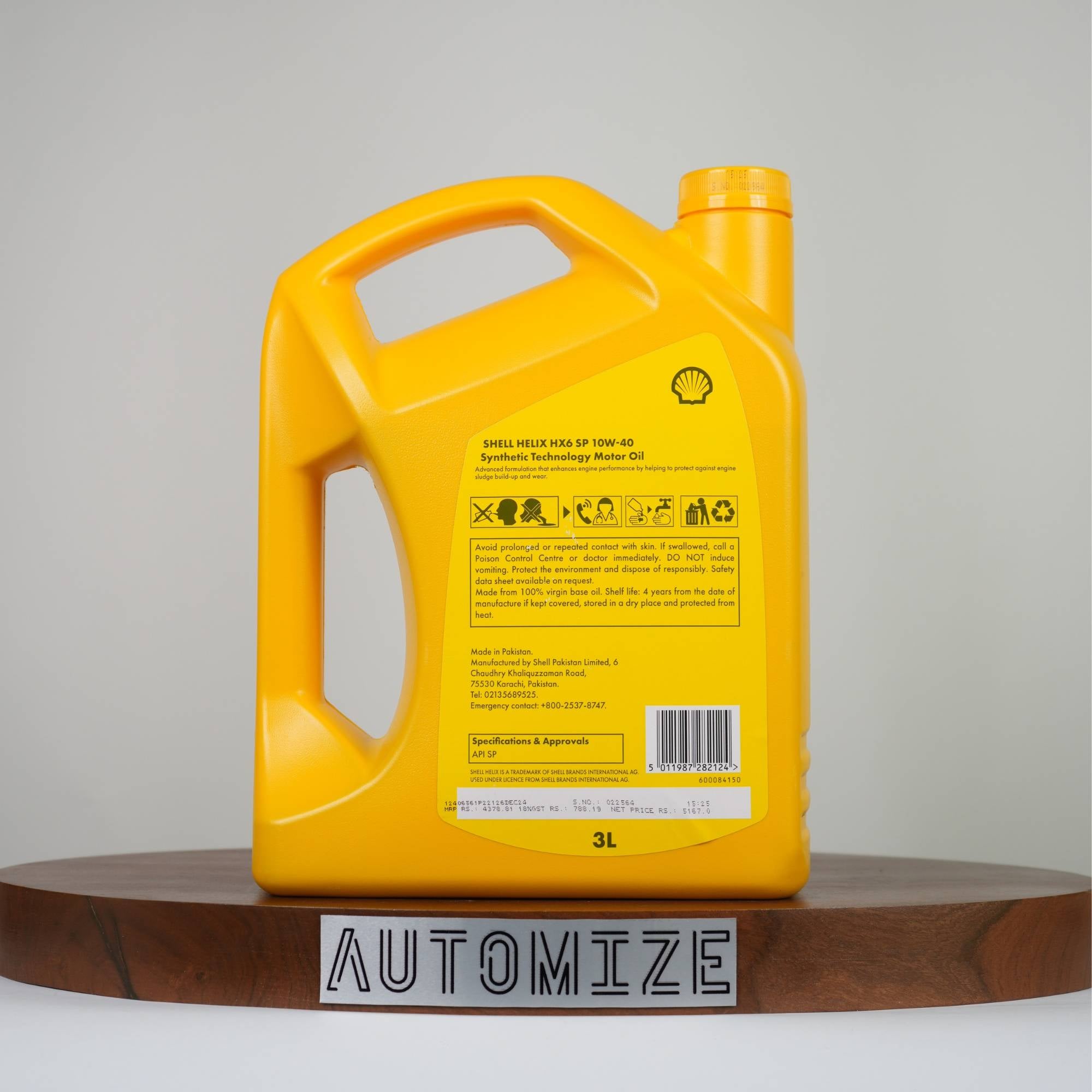 Shell Helix HX6 SP 10W - 40 Synthetic for Gasoline Engines (3l) - Automize