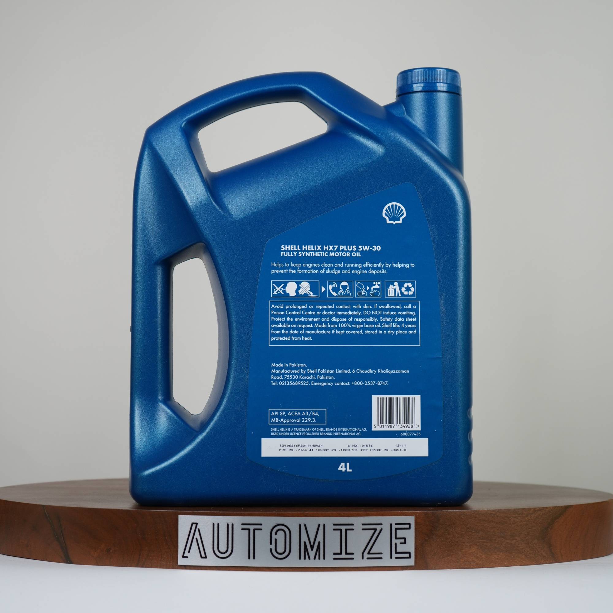 Shell Helix HX7 Plus SP 5W - 30 Fully Synthetic for Gasoline Engines (4l) - Automize