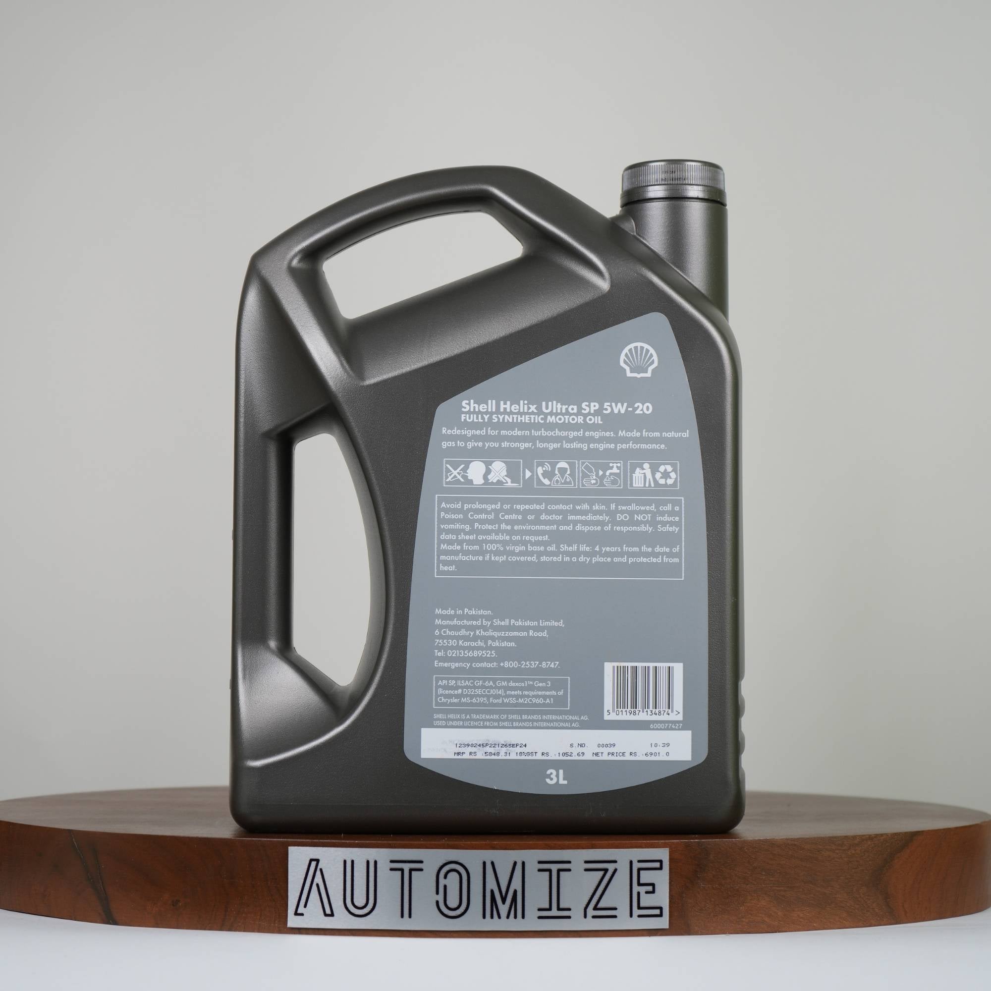 Shell Helix Ultra SP 5W - 20 Fully Synthetic for Gasoline Engines (3l) - Automize