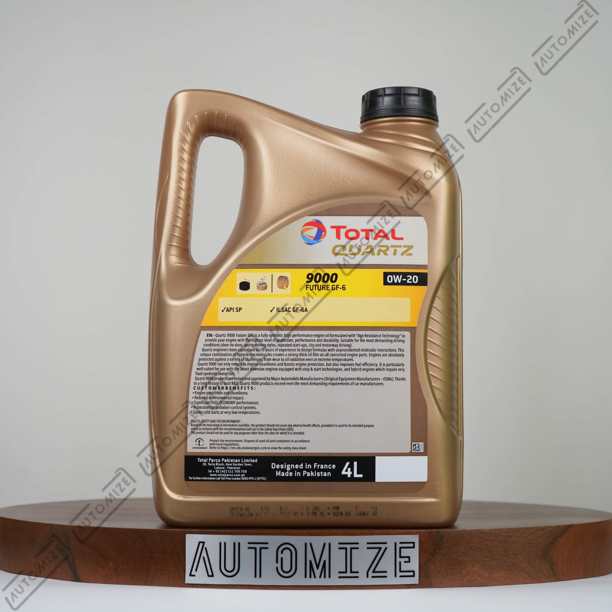 Total Quartz 9000 Future GF - 6 0W - 20 Fully Synthetic for Gasoline Systems (4l) - Automize