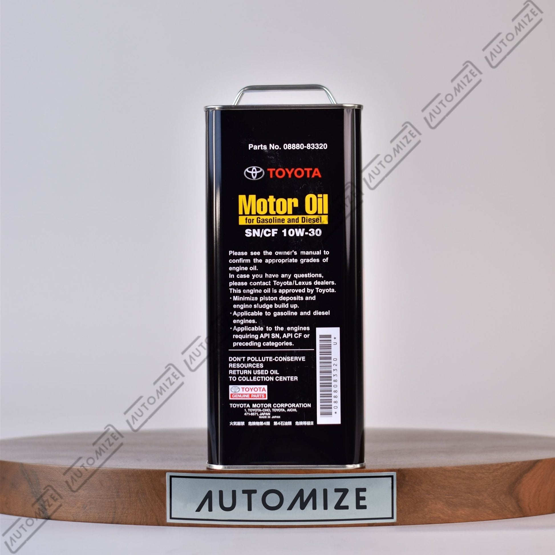 Toyota SN/CF 10W - 30 Genuine Motor Oil for Gasoline and Diesel Engines (4l) - Automize