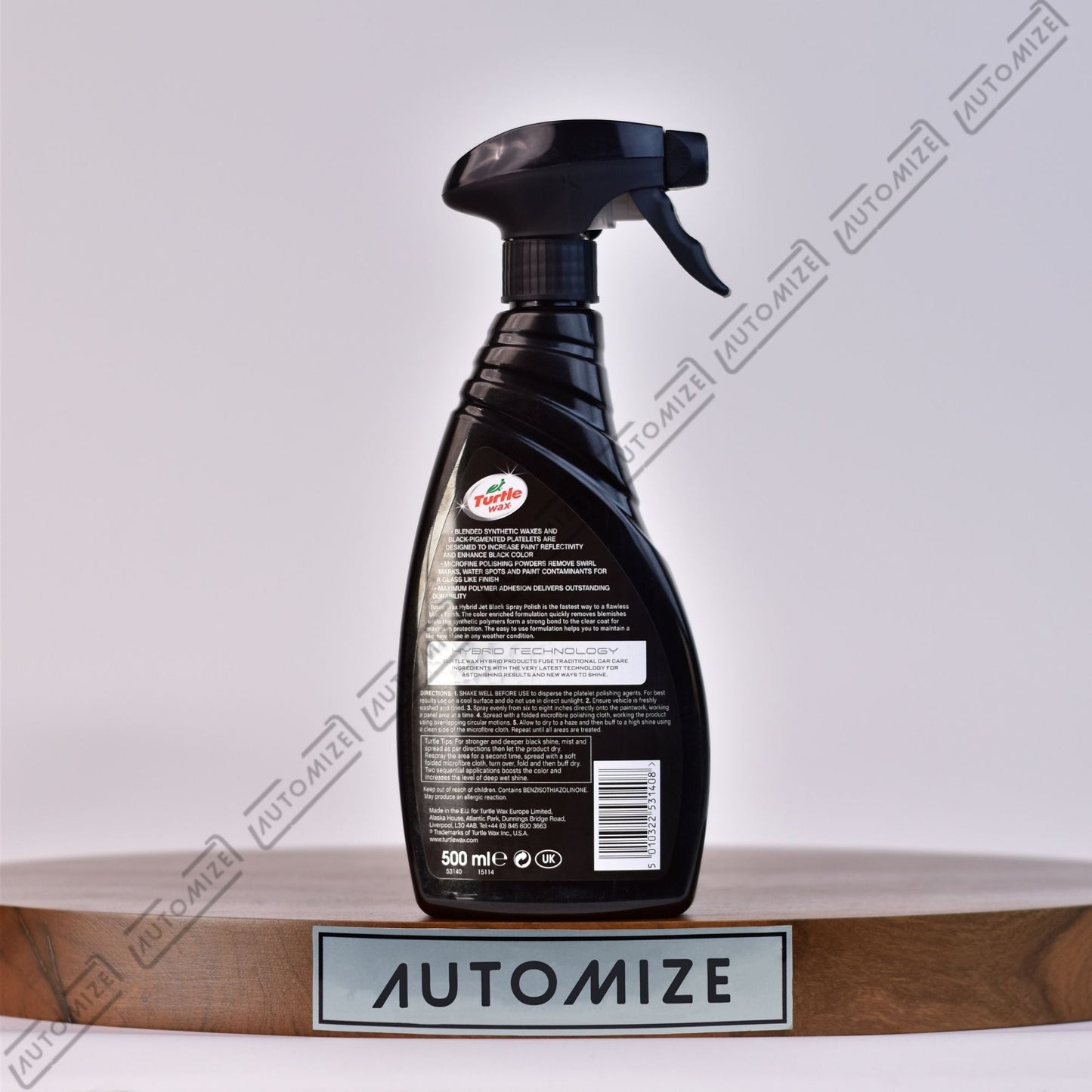 Turtle Wax Jet Black Spray Polish (500ml) - Automize